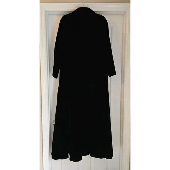 Candi Wrap Vintage 70s Lined Black Velvet Maxi Opera Coat USA Whimsigoth Goth S - Picture 5 of 12